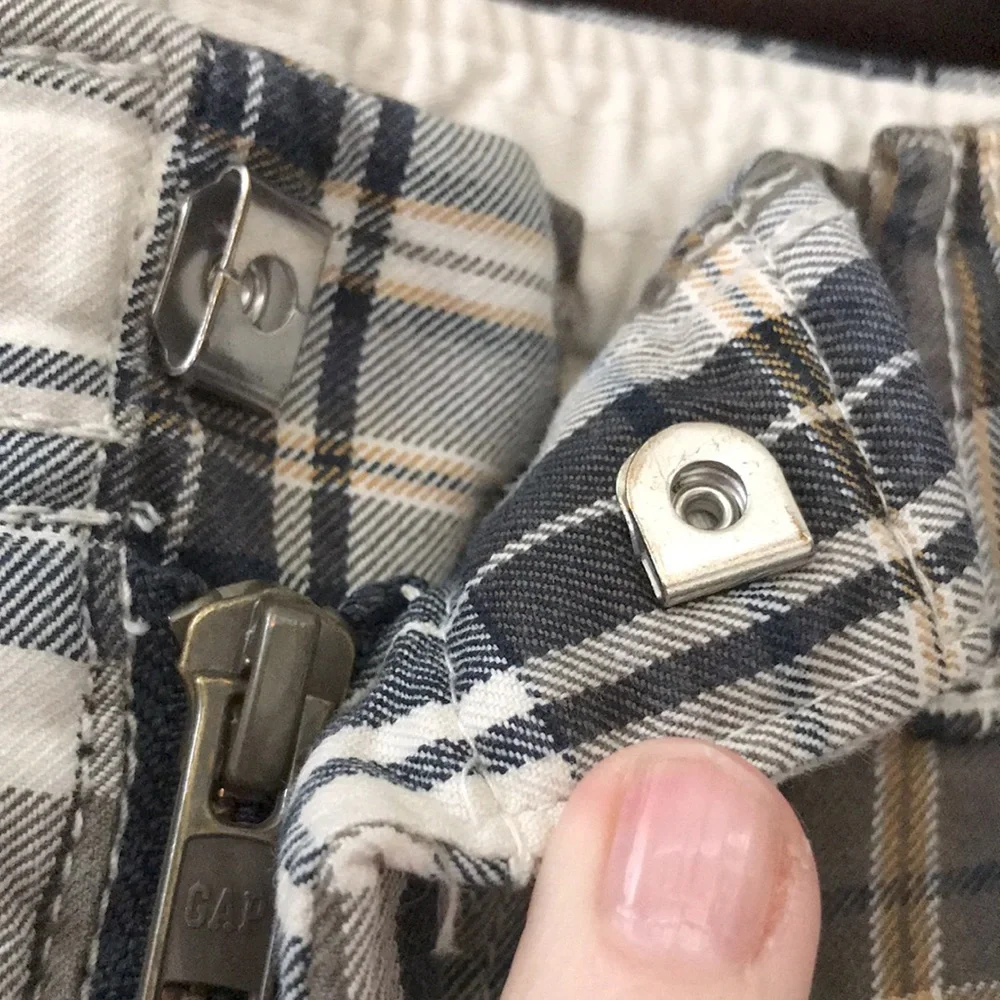 Gap plaid cotton twill 8 slim adjustable waist shorts EUC